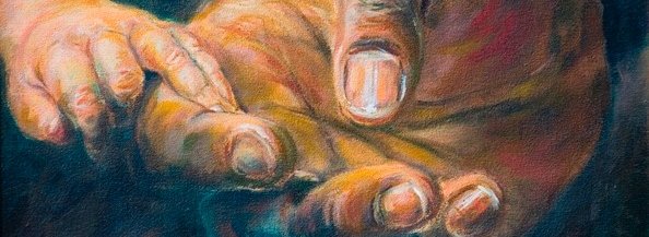 Dorian Florez - Estudio de manos obra pintada al Oleo sobre lino Belga
